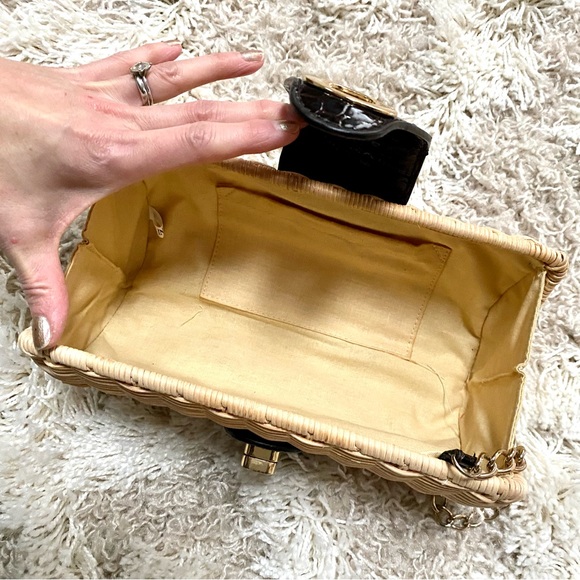 Vintage wicker clutch handbag - Picture 2 of 5